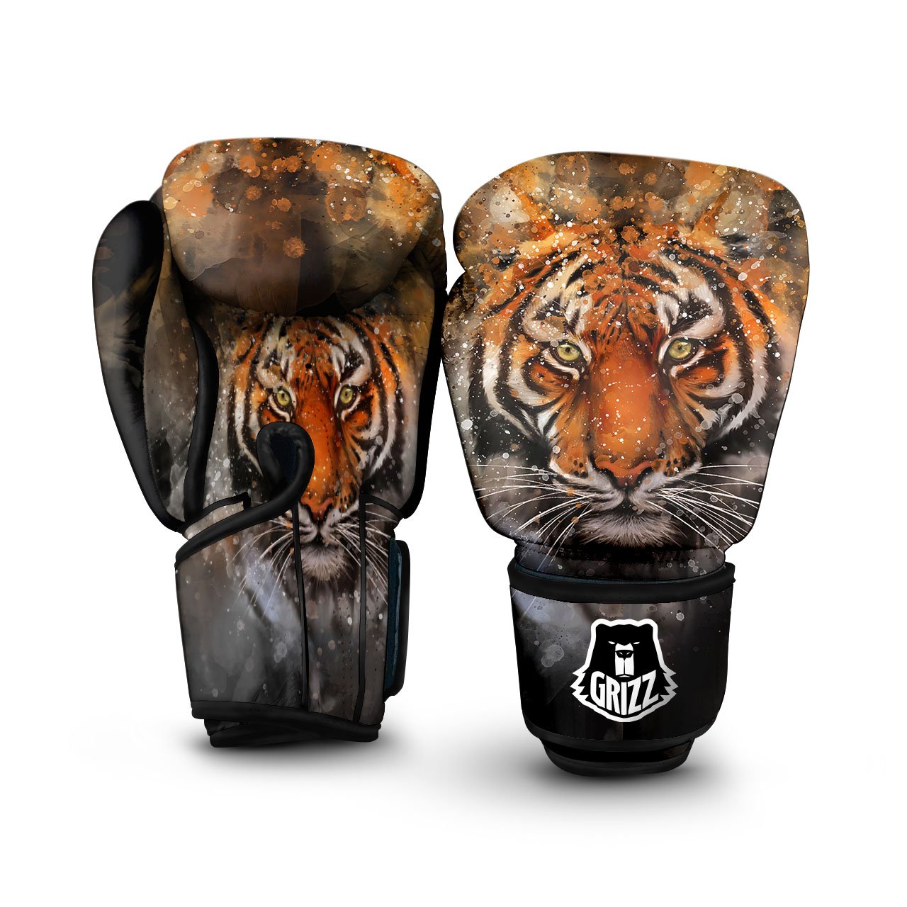 Bengal Tiger Watercolor Print Boxing Gloves-grizzshop