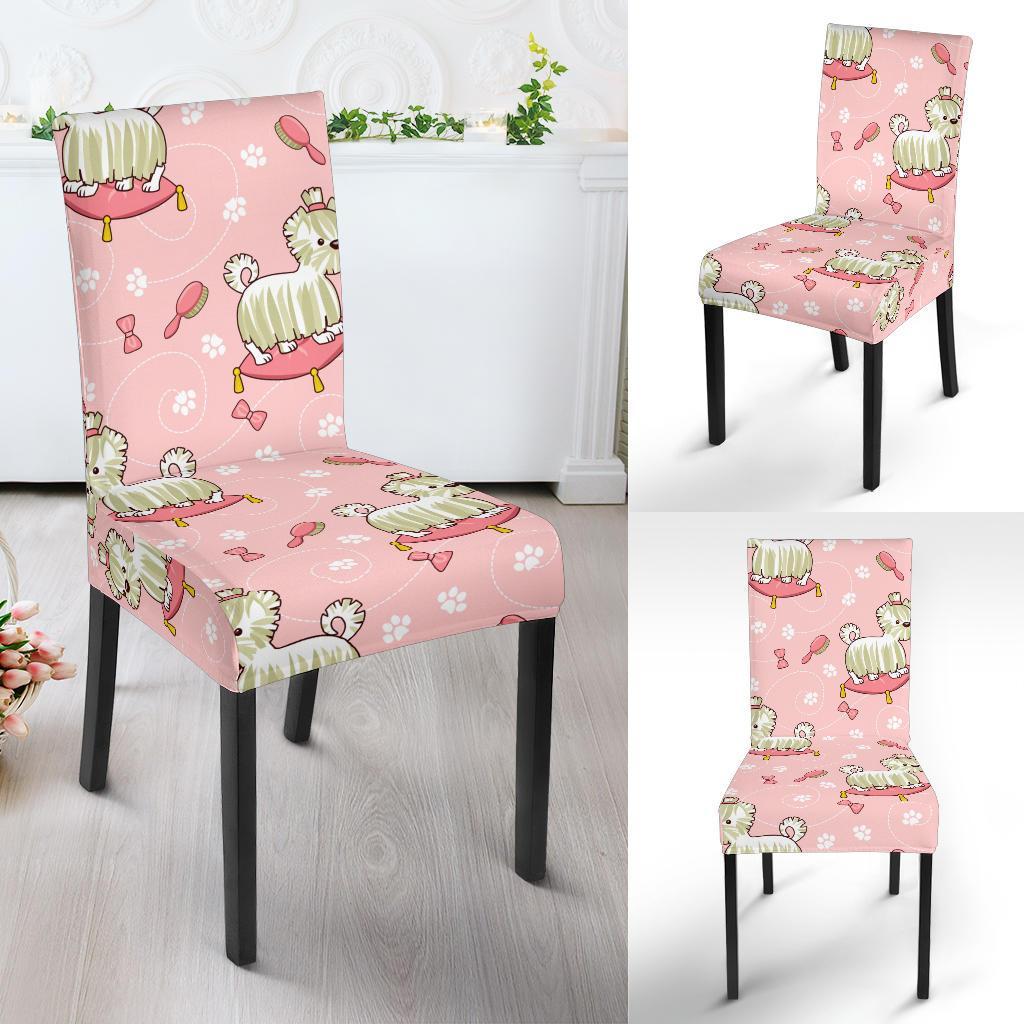 Bichon Frise Dog Pattern Print Chair Cover-grizzshop