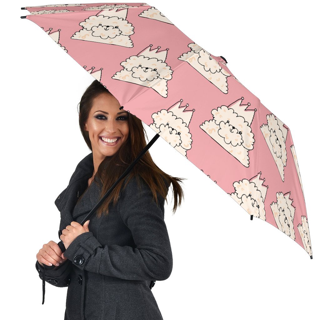 Bichon Frise Dog Print Pattern Automatic Foldable Umbrella-grizzshop