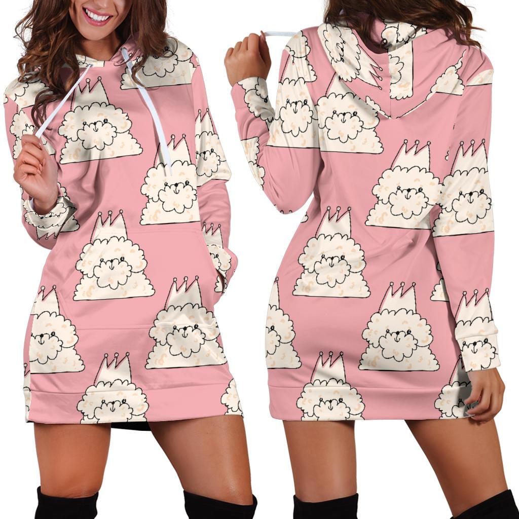 Bichon Frise Dog Print Pattern Women Hoodie Dress-grizzshop