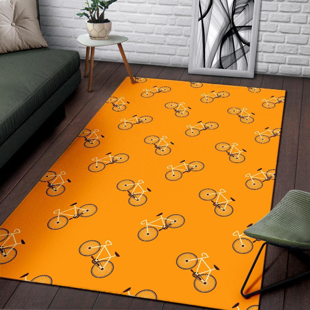 Bicycle Pattern Print Floor Mat-grizzshop