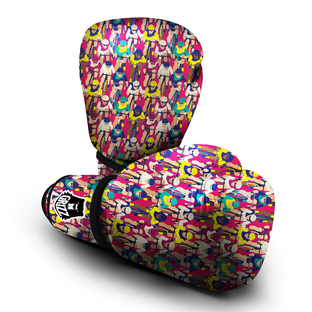 Bicycle Race Colorful Print Pattern Boxing Gloves-grizzshop