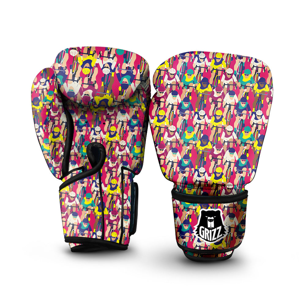 Bicycle Race Colorful Print Pattern Boxing Gloves-grizzshop