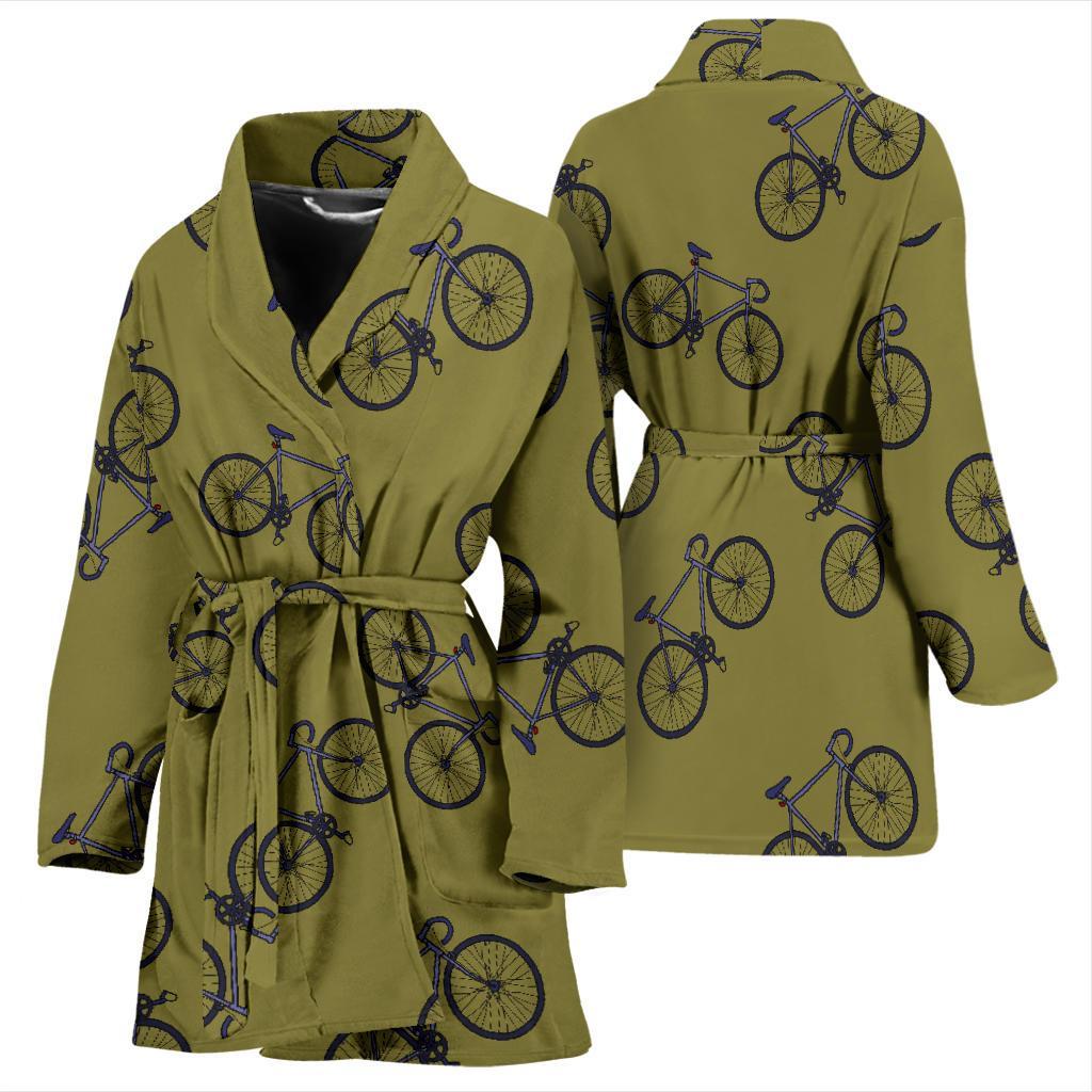 Bicycle Print Pattern Women Long Robe-grizzshop