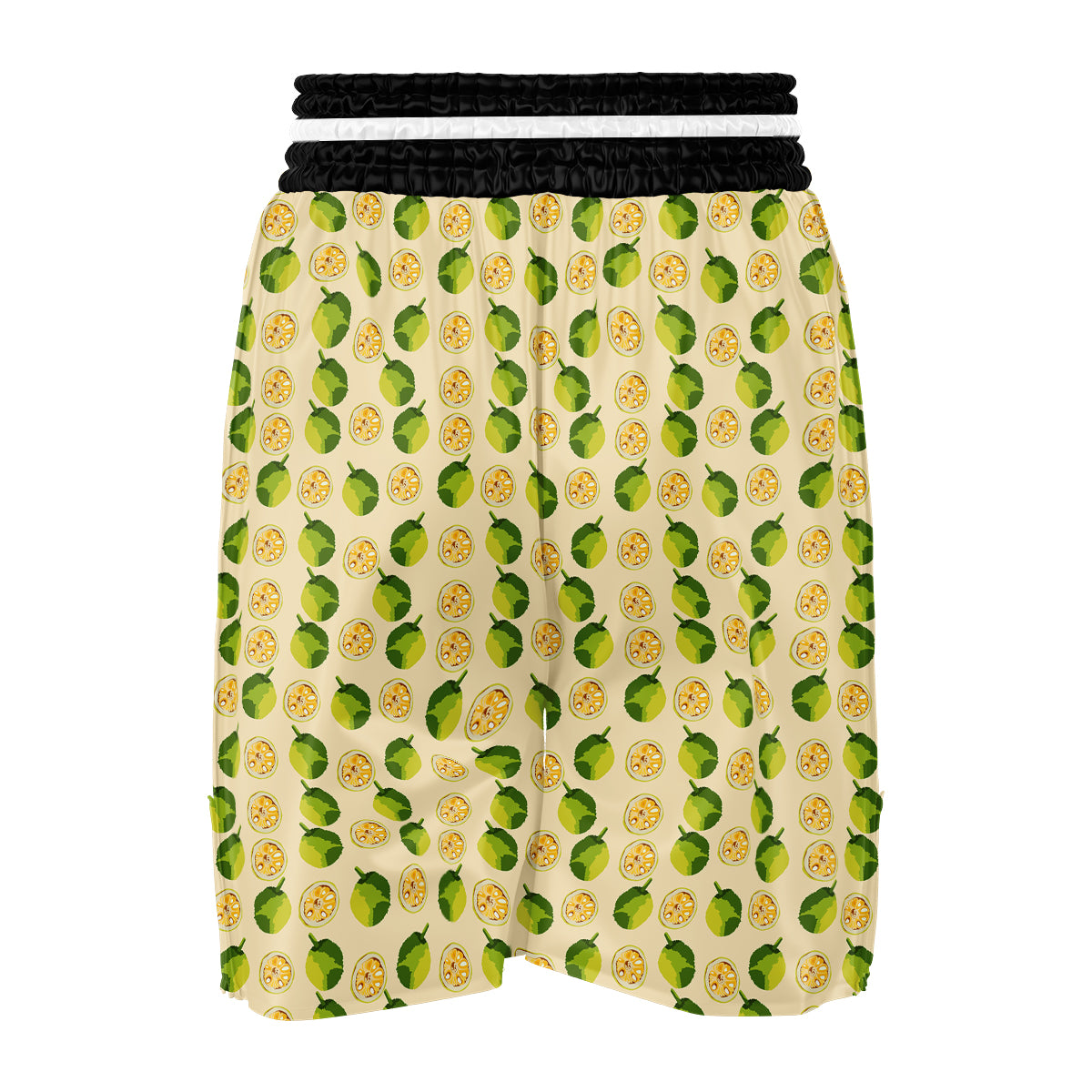 Biege Jackfruit Print Pattern Boxing Shorts-grizzshop