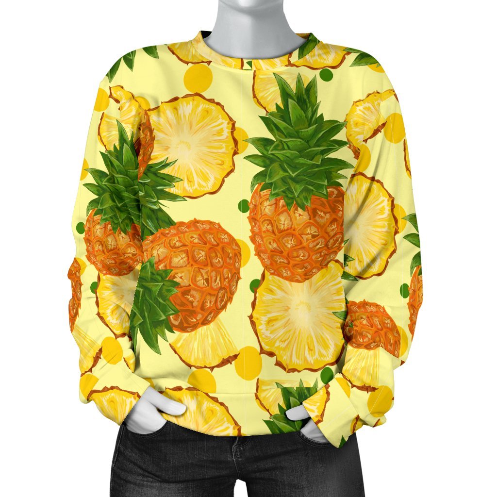 Big Cutting Pineapple Print Sweatshirt-grizzshop