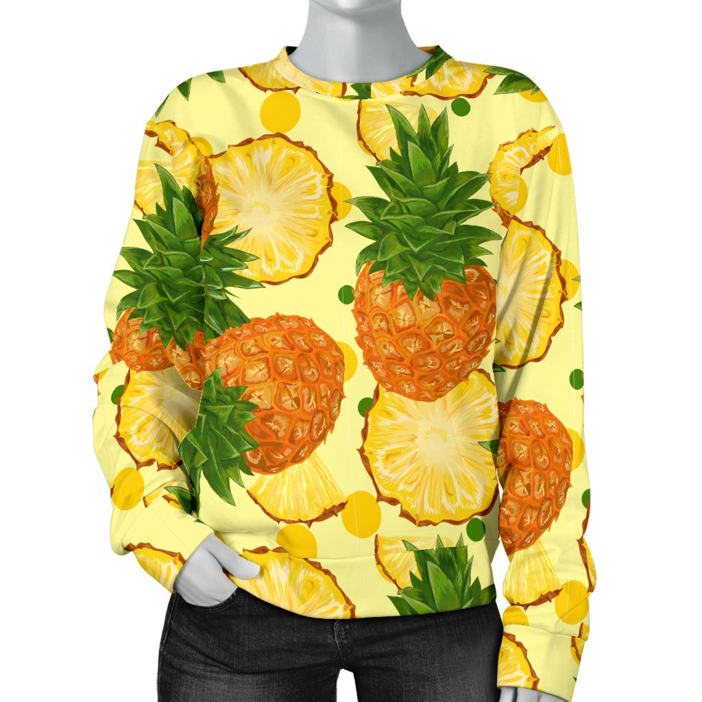 Big Cutting Pineapple Print Sweatshirt-grizzshop