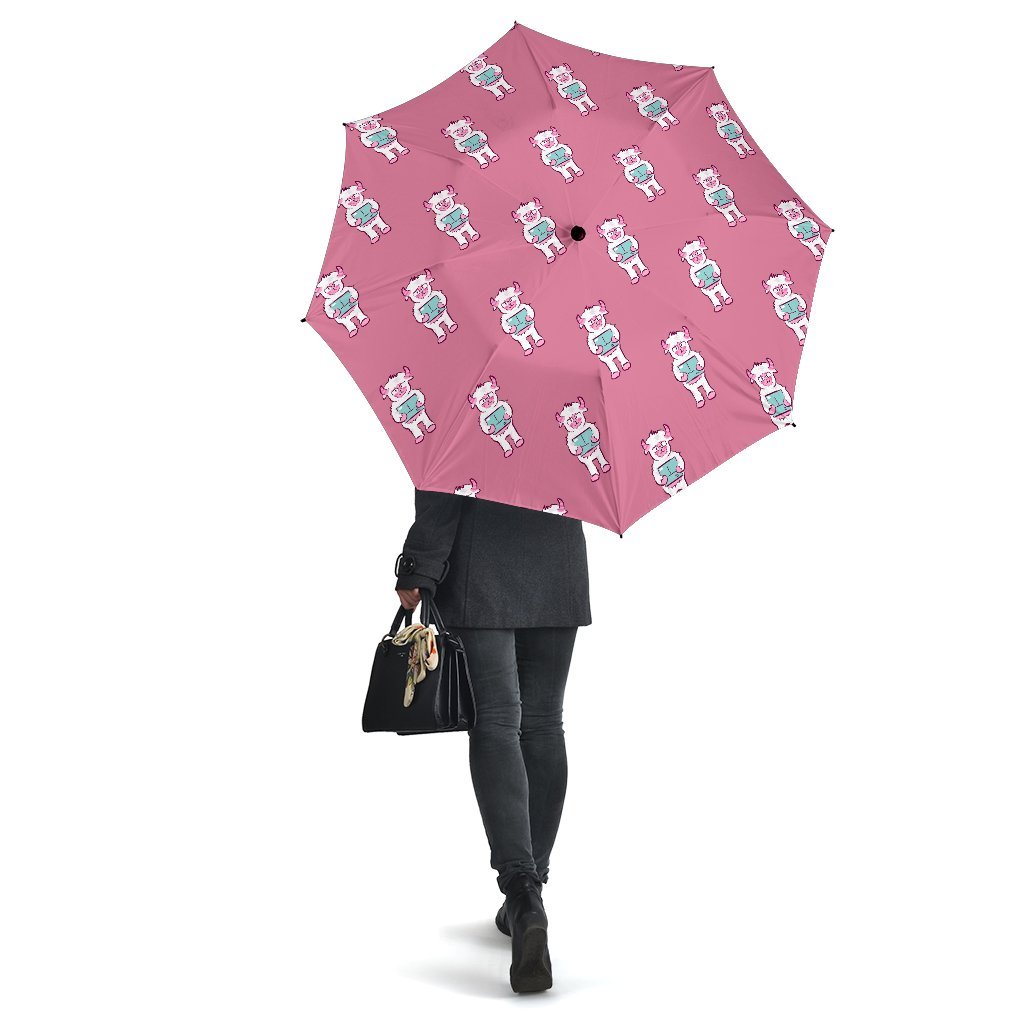 Bigfoot Pattern Print Automatic Foldable Umbrella-grizzshop