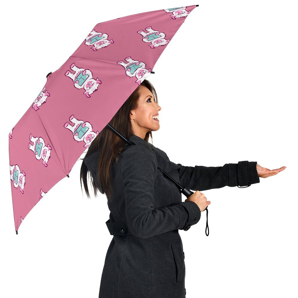 Bigfoot Pattern Print Automatic Foldable Umbrella-grizzshop