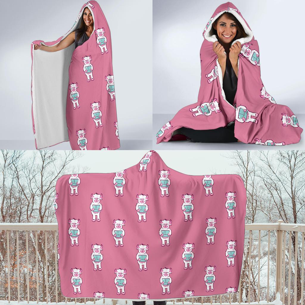 Bigfoot Pattern Print Hooded Blanket-grizzshop