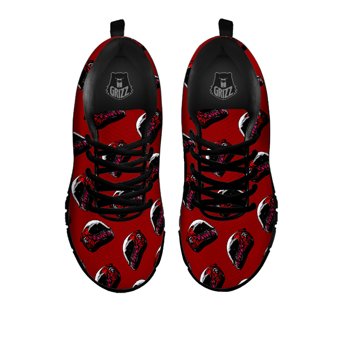 Biker Helmet Devil Print Pattern Black Sneaker-grizzshop