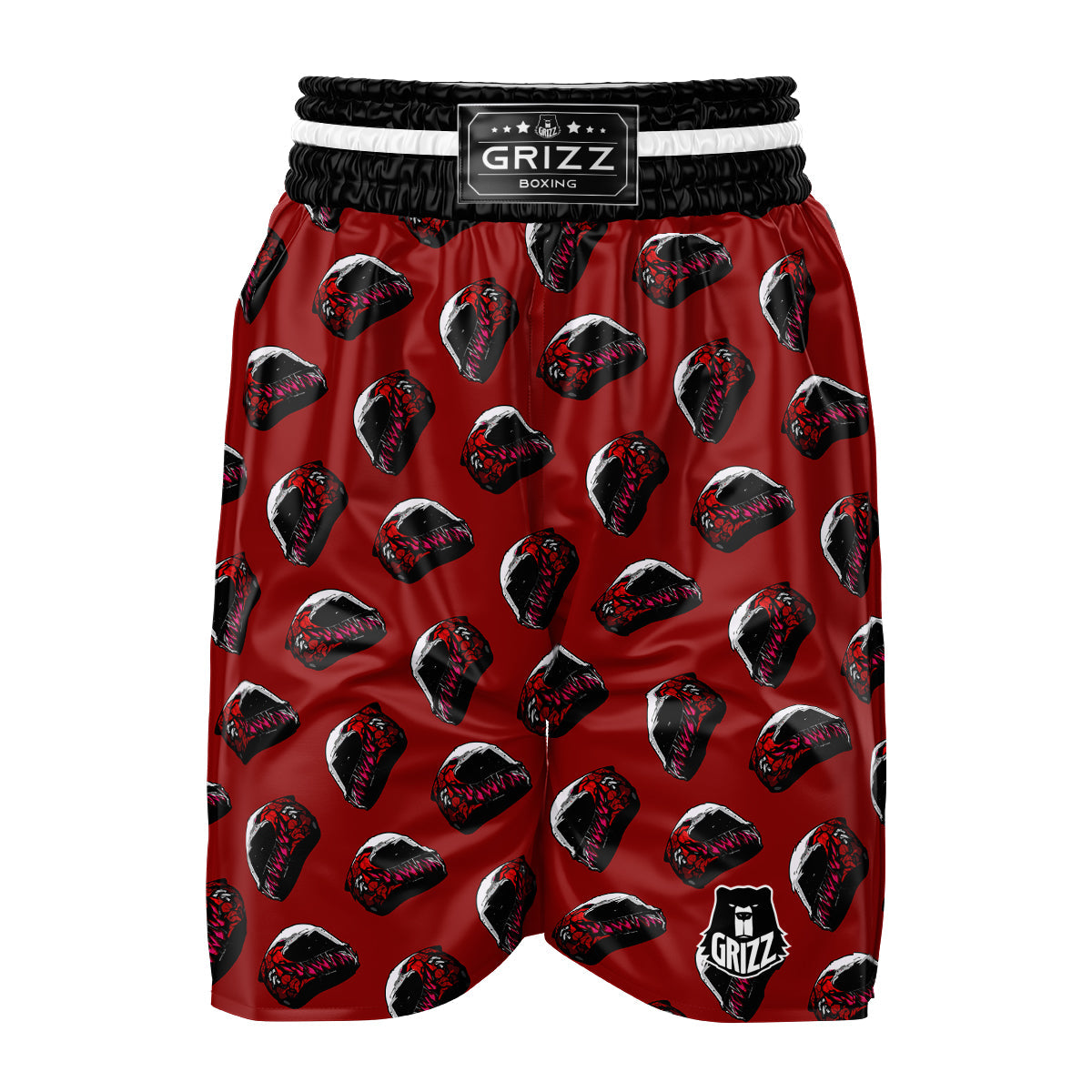 Biker Helmet Devil Print Pattern Boxing Shorts-grizzshop