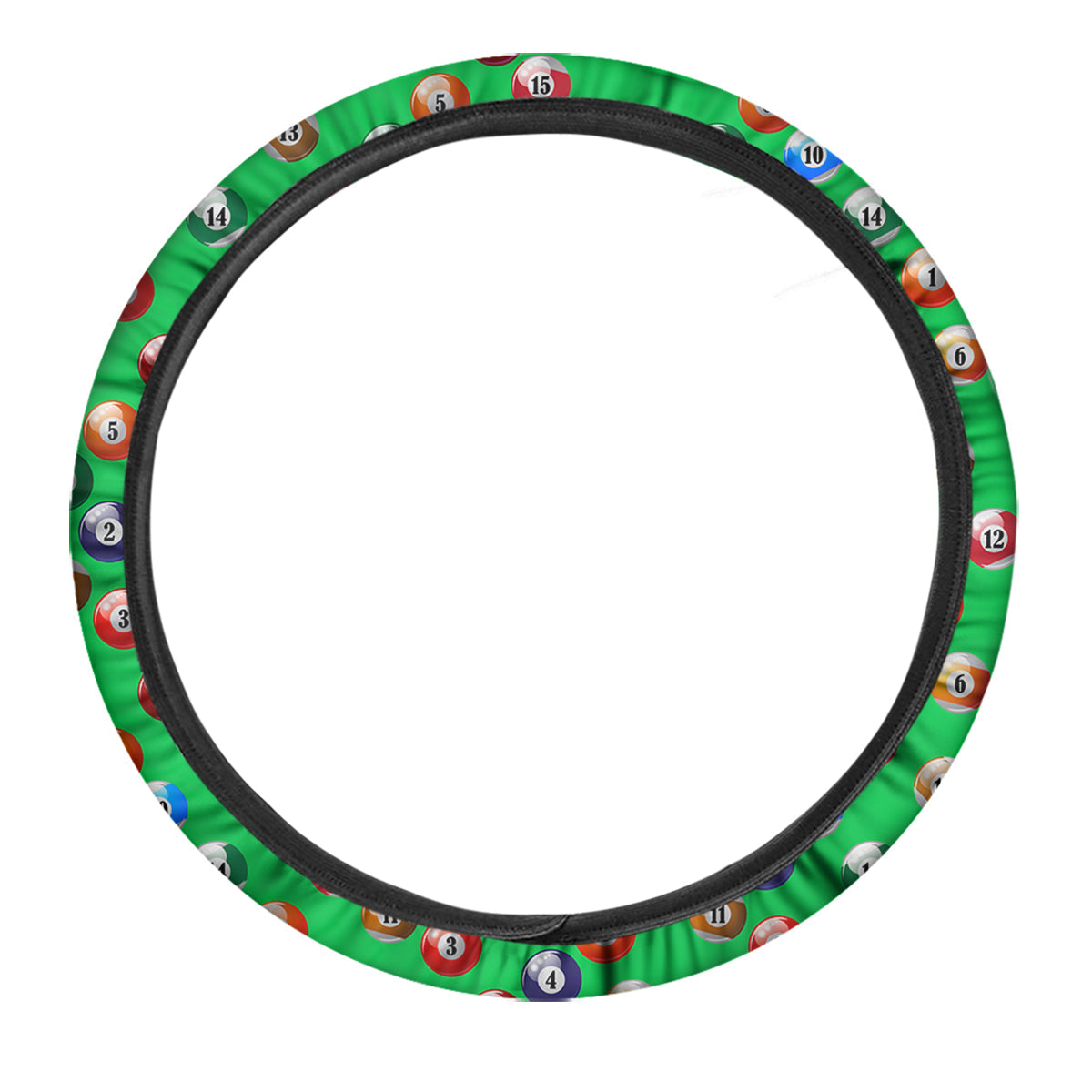 Billiard Ball Green Print Pattern Car Steering Wheel Cover-grizzshop