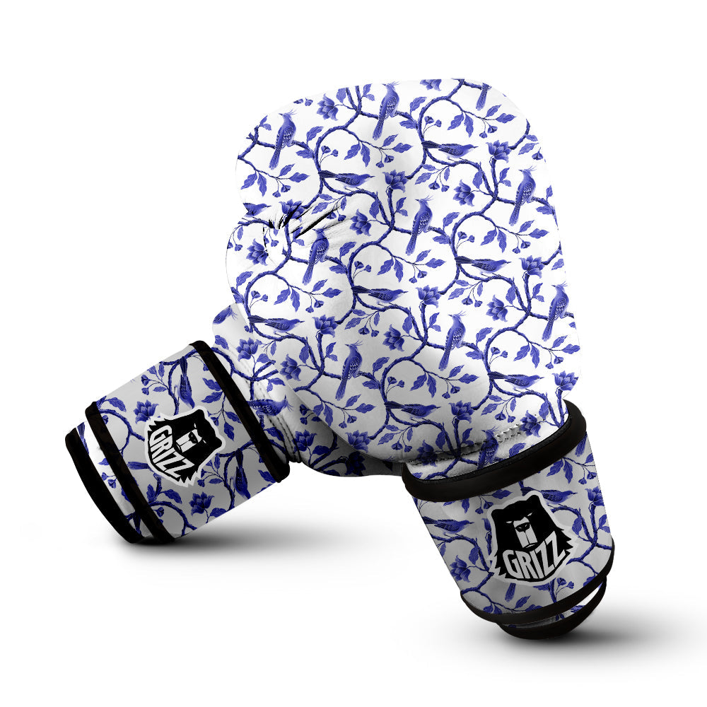 Bird Chinoiserie Print Pattern Boxing Gloves-grizzshop