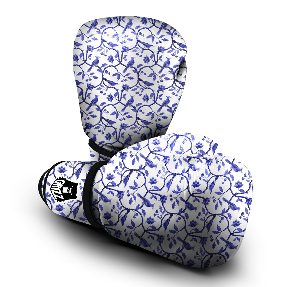 Bird Chinoiserie Print Pattern Boxing Gloves-grizzshop