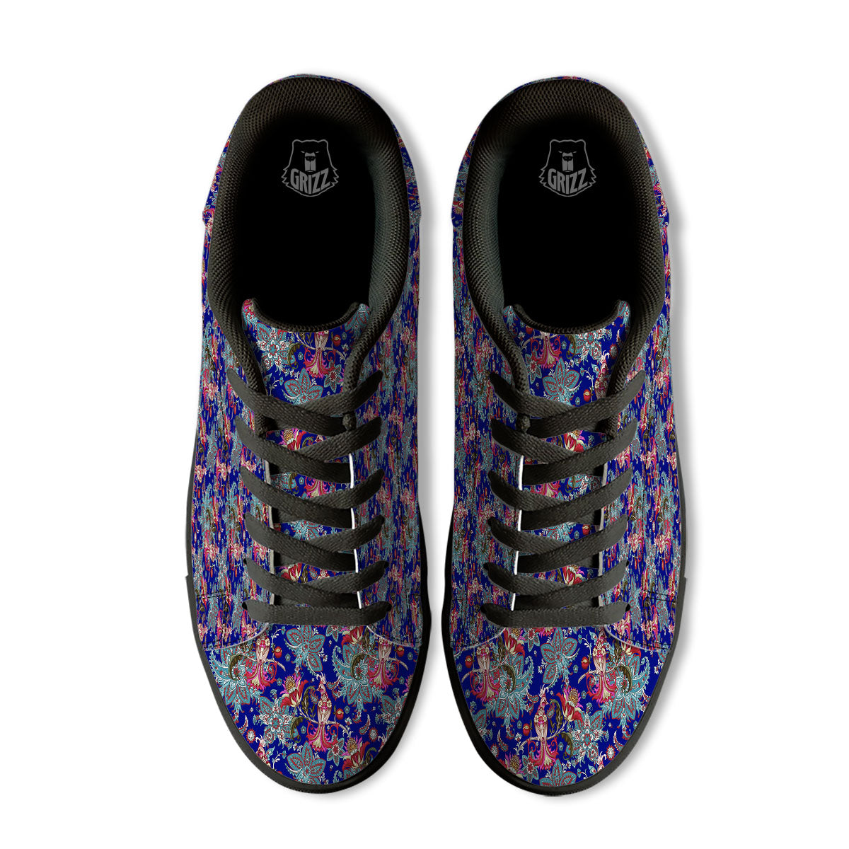 Bird Of Paradise Ethnic Print Pattern Black Low Top Sneakers-grizzshop