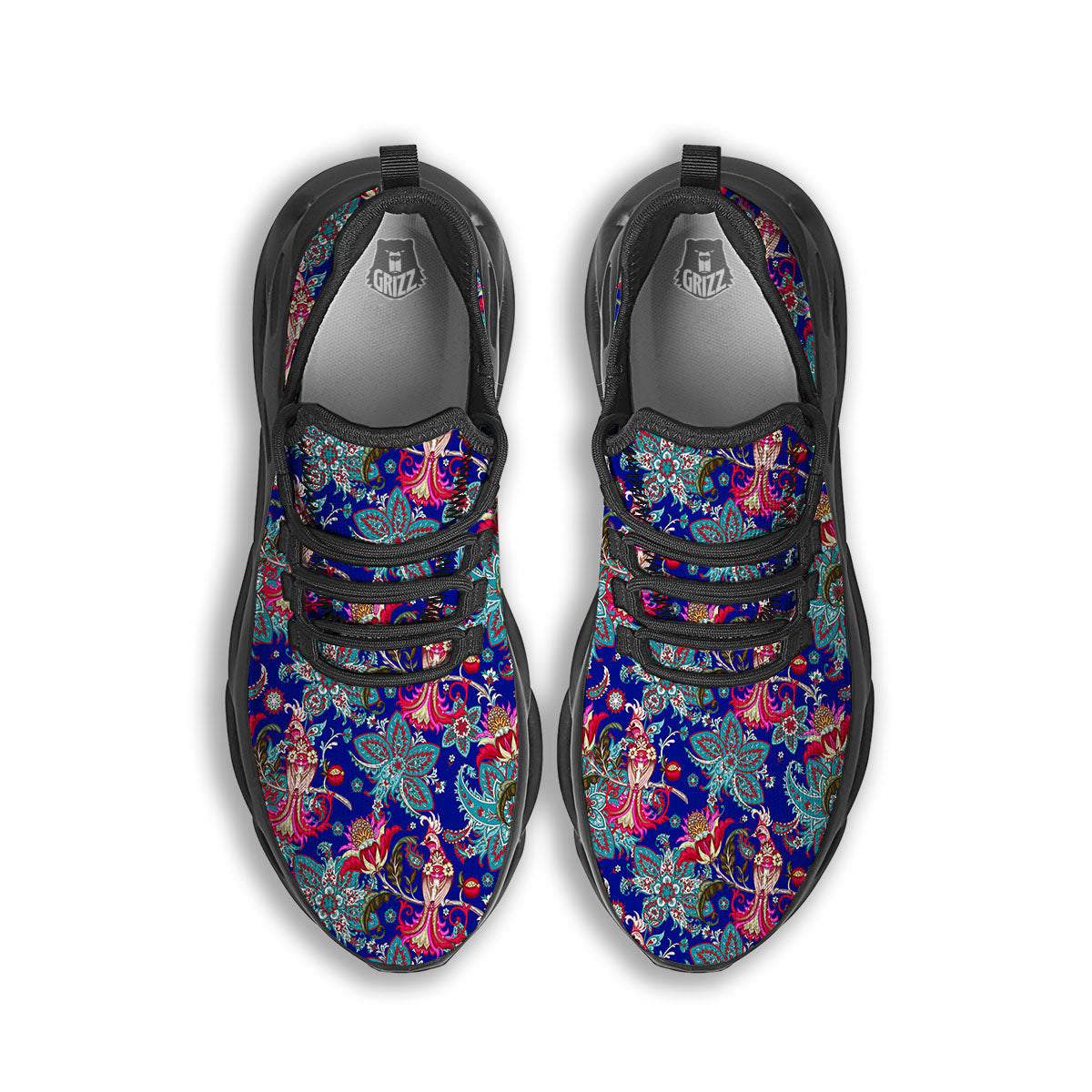 Bird Of Paradise Ethnic Print Pattern Black Running Shoes-grizzshop