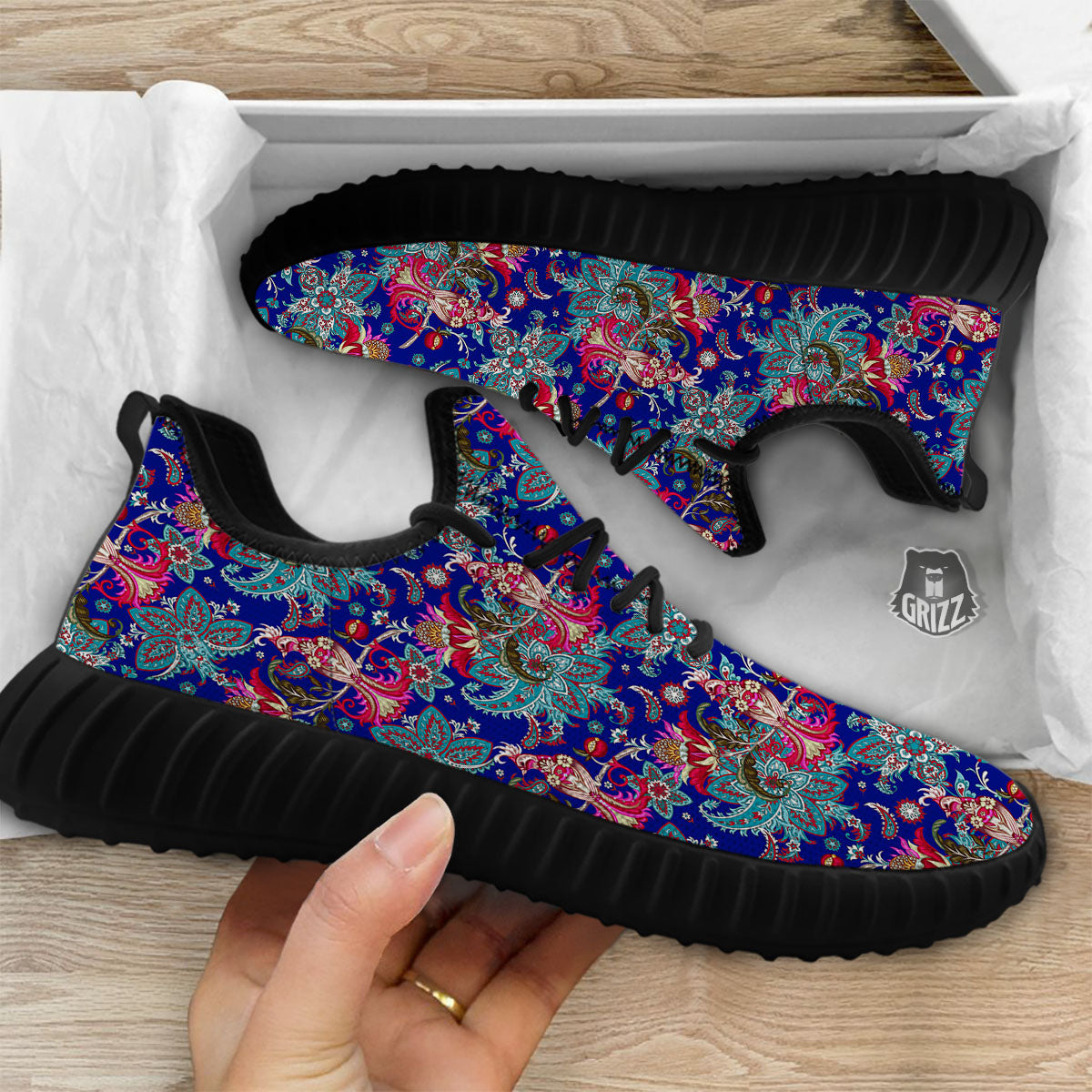 Bird Of Paradise Ethnic Print Pattern Black Walking Shoes-grizzshop