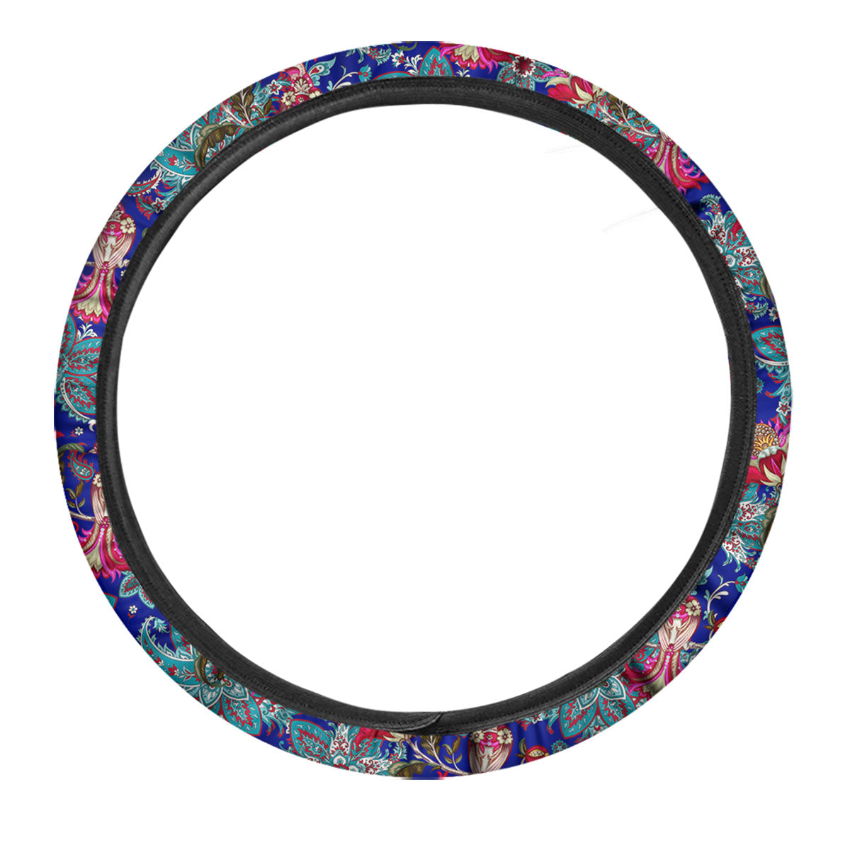 Bird Of Paradise Ethnic Print Pattern Car Steering Wheel Cover-grizzshop
