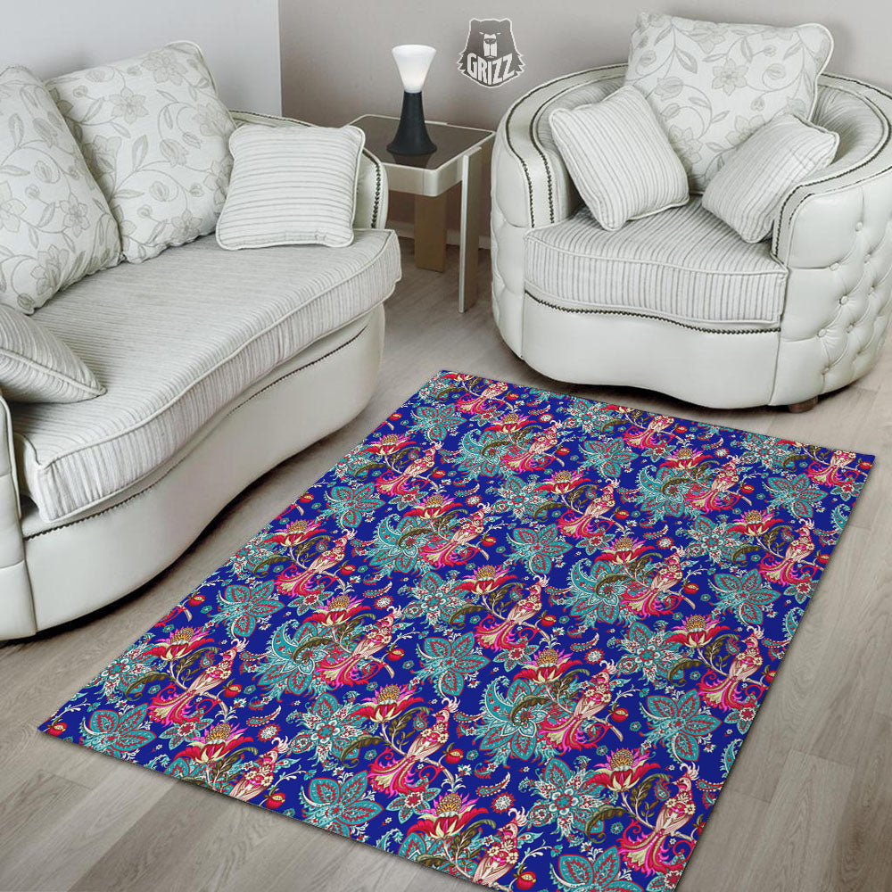Bird Of Paradise Ethnic Print Pattern Floor Mat-grizzshop