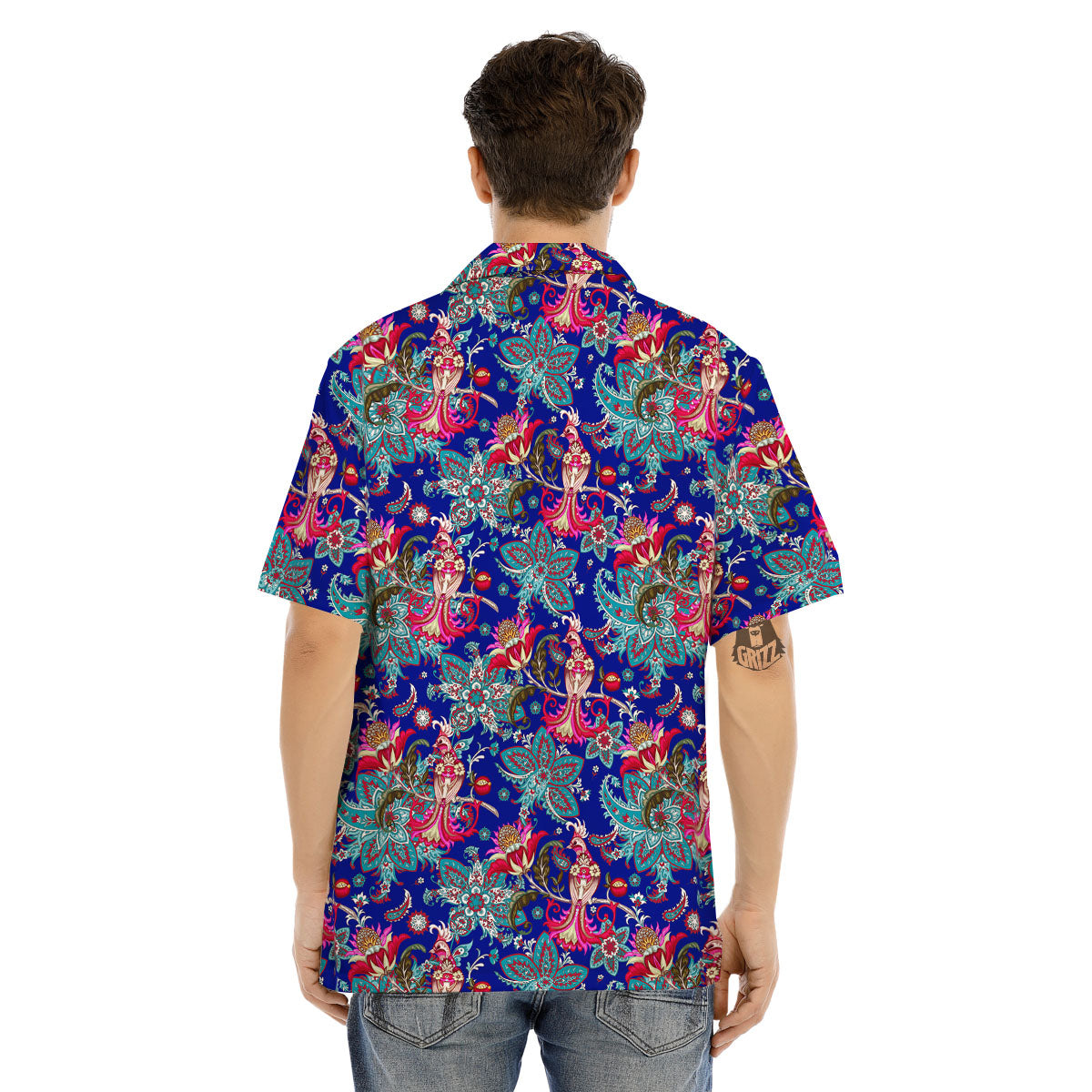 Bird Of Paradise Ethnic Print Pattern Men's Hawaiian Shirt-grizzshop
