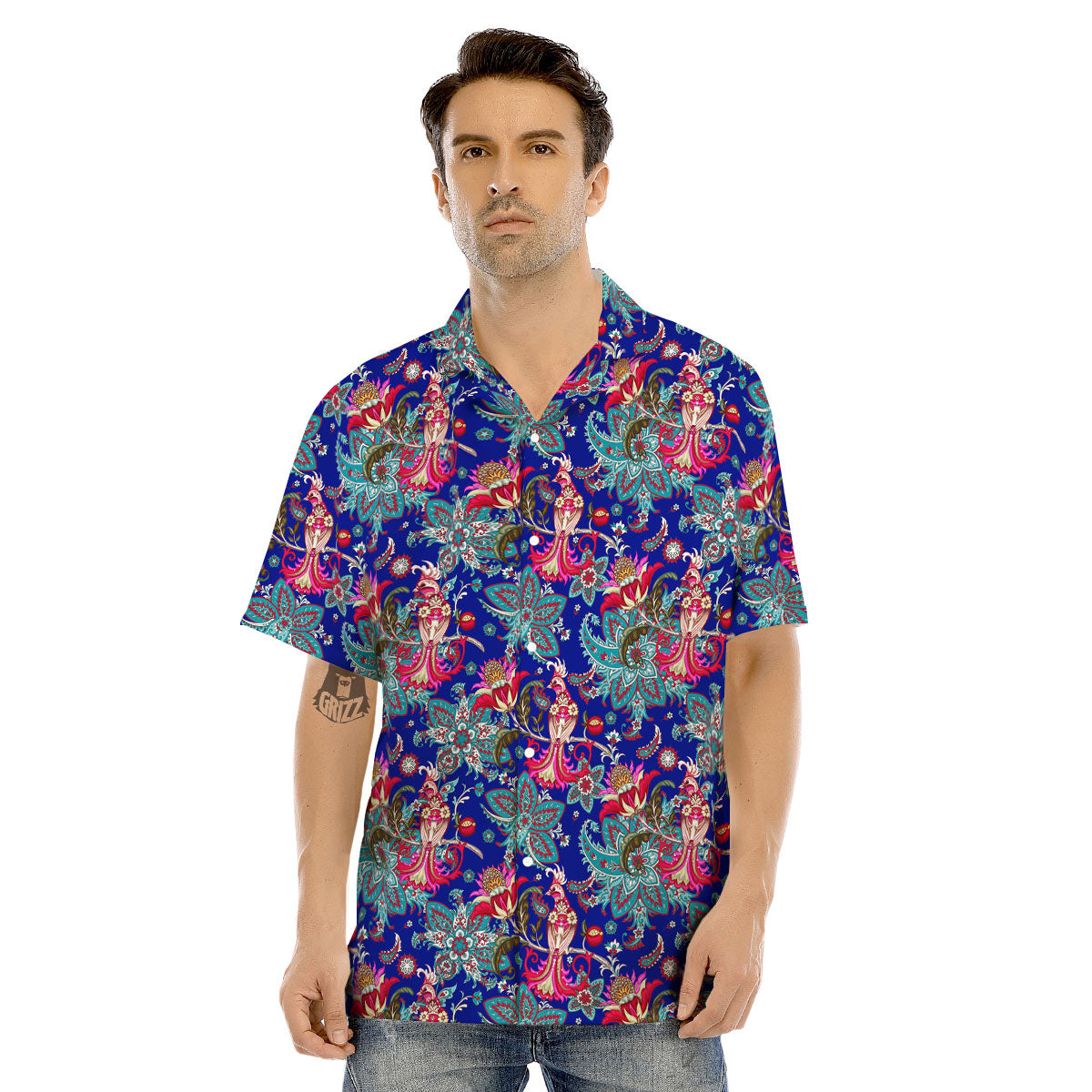 Bird Of Paradise Ethnic Print Pattern Men's Hawaiian Shirt-grizzshop