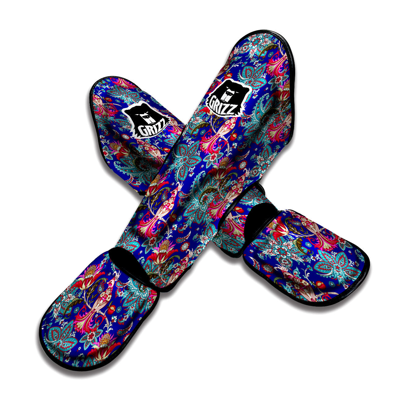 Bird Of Paradise Ethnic Print Pattern Muay Thai Shin Guards-grizzshop