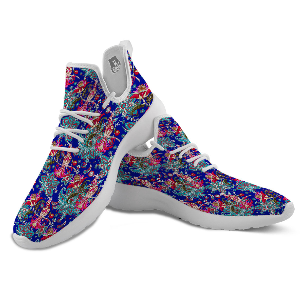 Bird Of Paradise Ethnic Print Pattern White Athletic Shoes-grizzshop