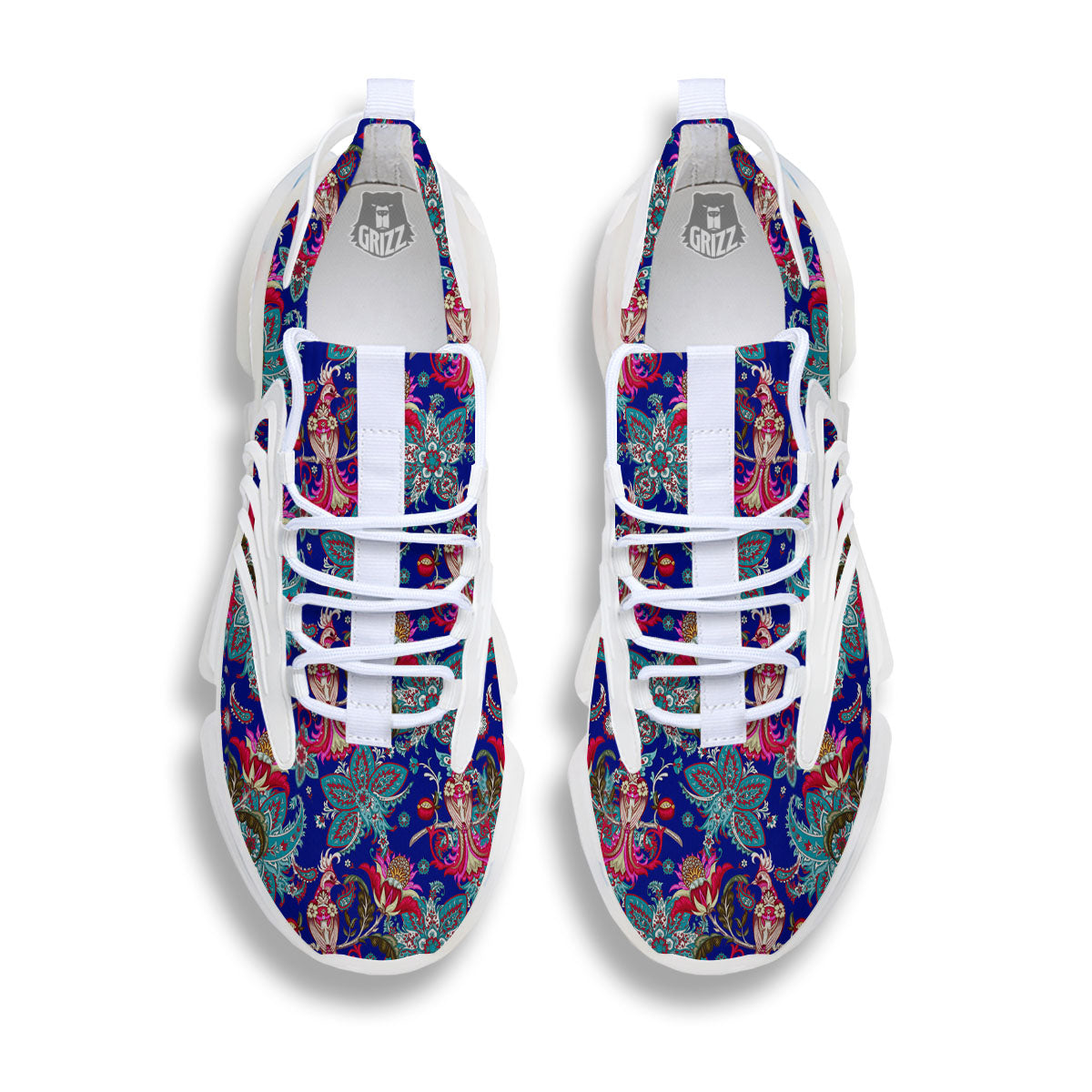 Bird Of Paradise Ethnic Print Pattern White Gym Shoes-grizzshop