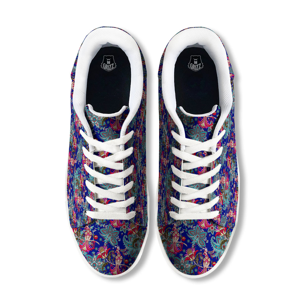 Bird Of Paradise Ethnic Print Pattern White Low Top Sneakers-grizzshop
