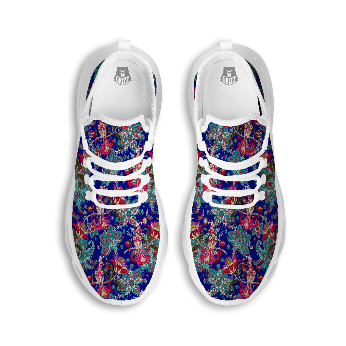 Bird Of Paradise Ethnic Print Pattern White Running Shoes-grizzshop
