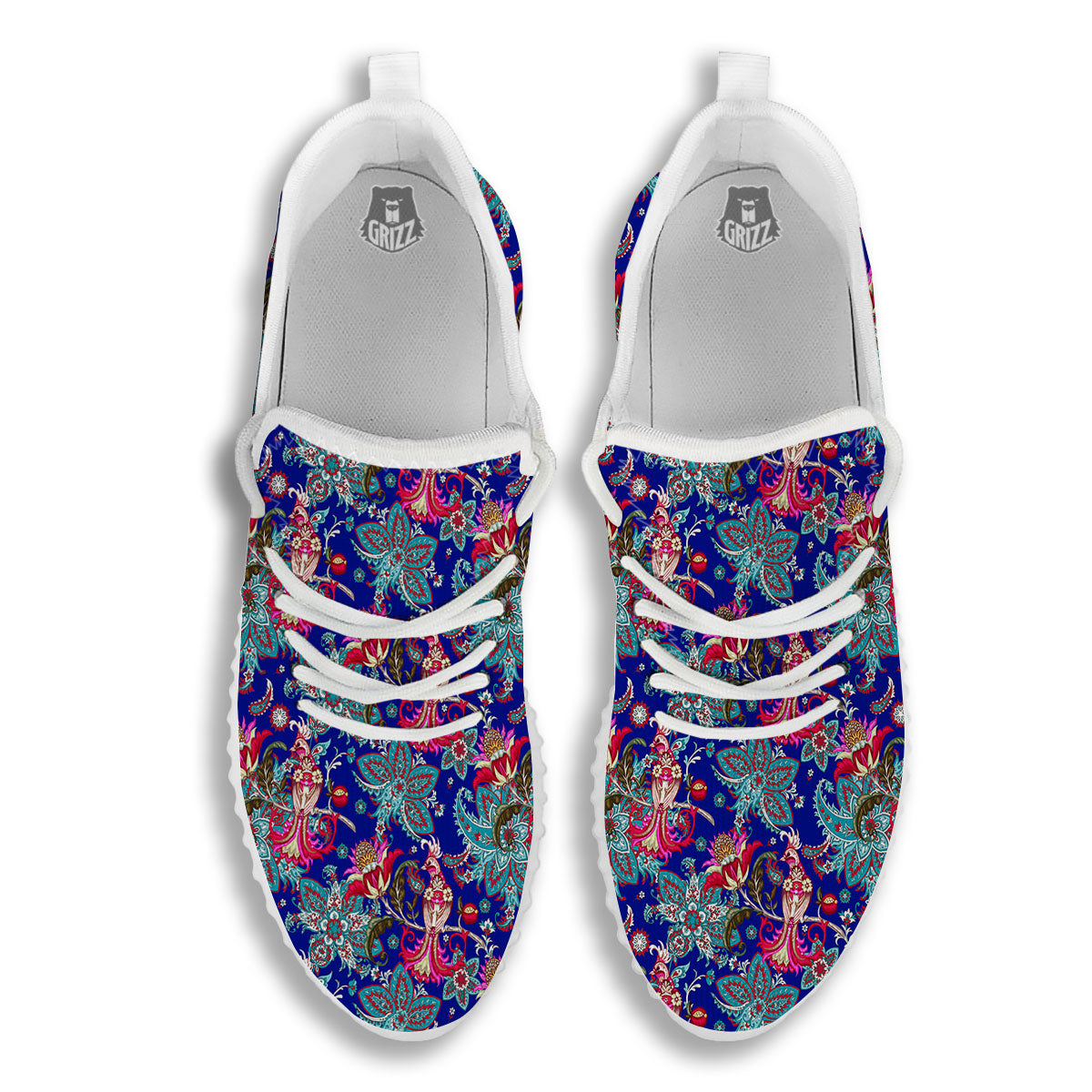 Bird Of Paradise Ethnic Print Pattern White Walking Shoes-grizzshop