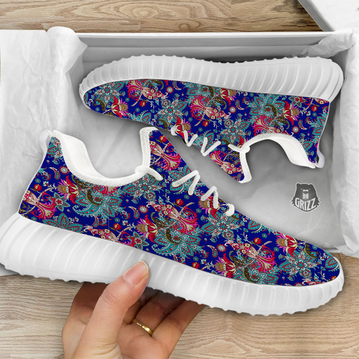 Bird Of Paradise Ethnic Print Pattern White Walking Shoes-grizzshop
