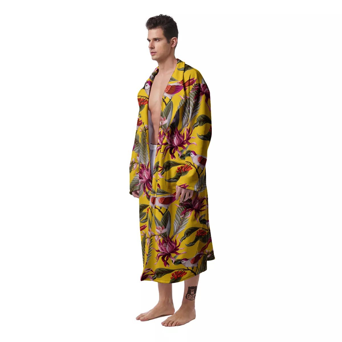 Bird Tropical Of Paradise Print Pattern Men's Robe-grizzshop