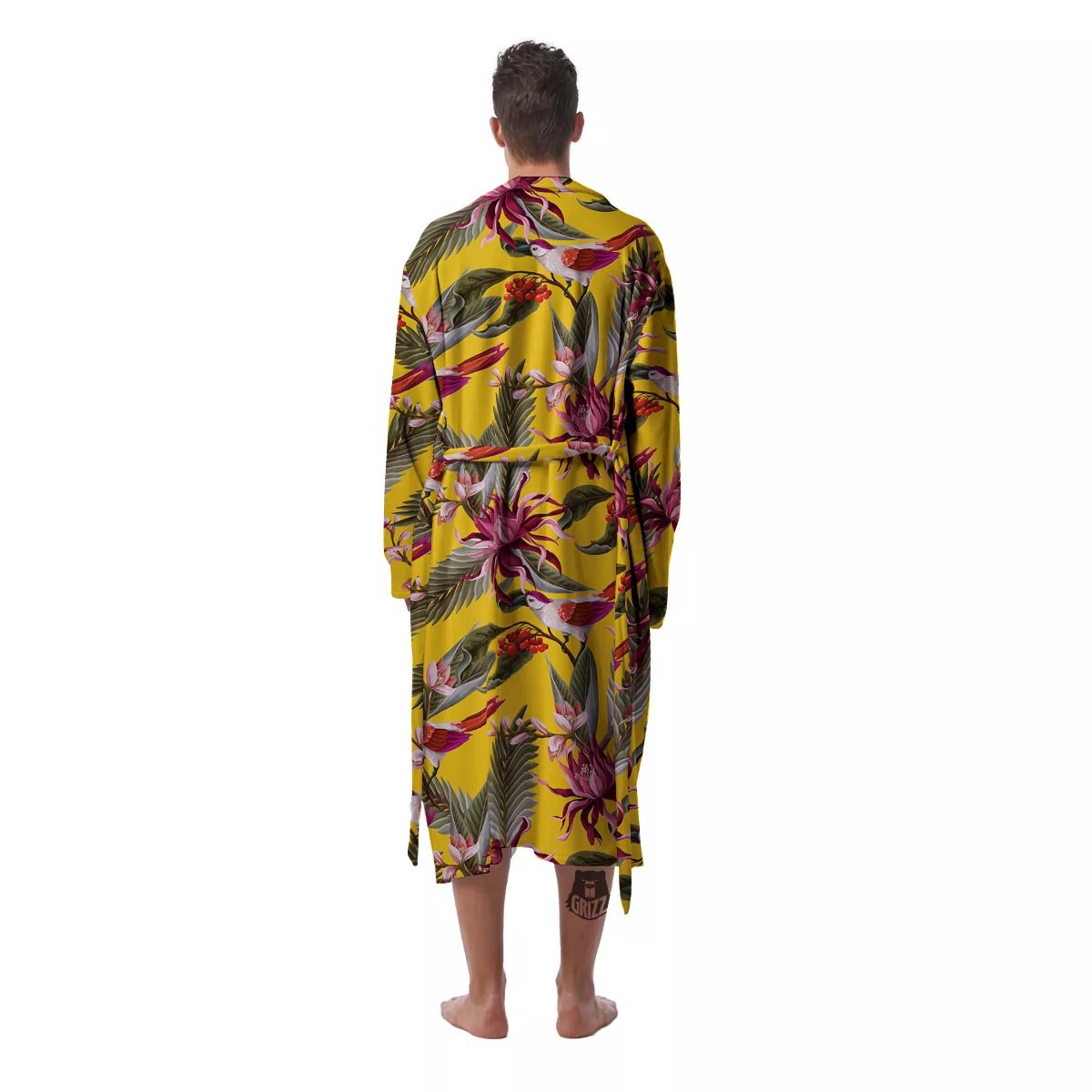 Bird Tropical Of Paradise Print Pattern Men's Robe-grizzshop