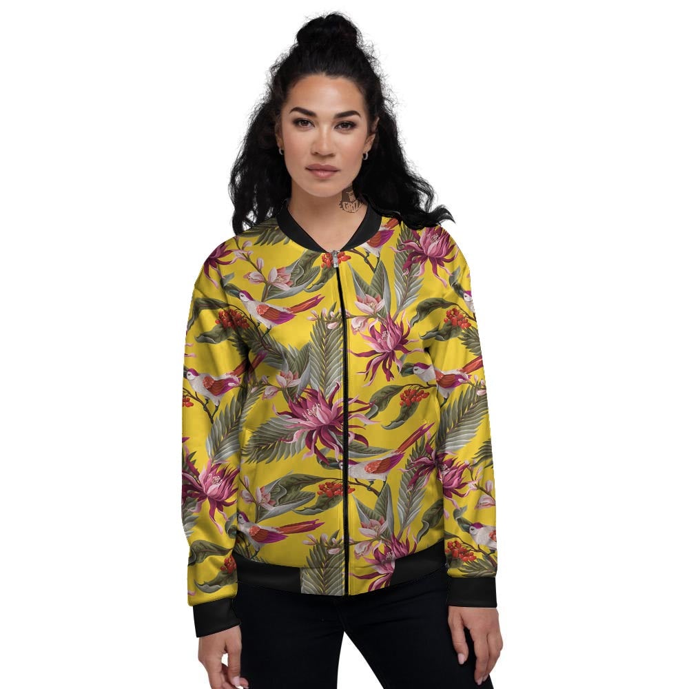 Bird Tropical Of Paradise Print Pattern Women's Bomber Jacket-grizzshop