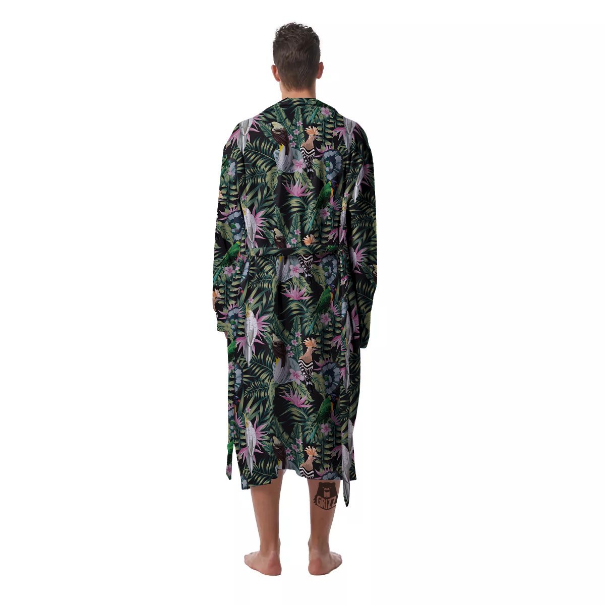 Birds Hawaiian Tropical Print Pattern Men's Robe-grizzshop