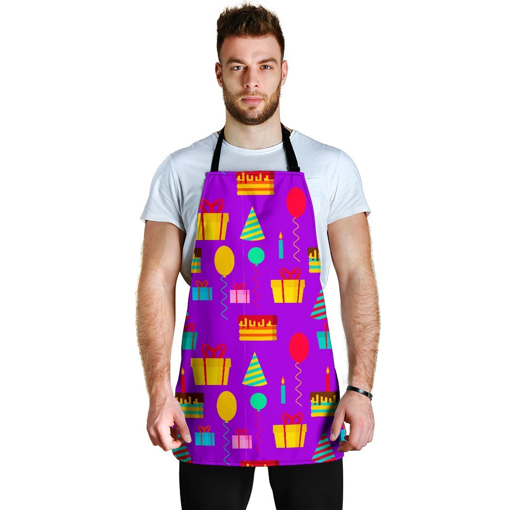 Birthday Pattern Print Men's Apron-grizzshop