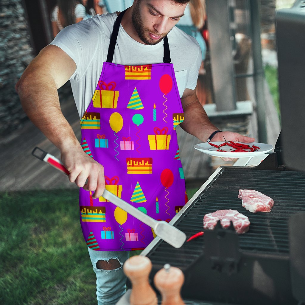 Birthday Pattern Print Men's Apron-grizzshop