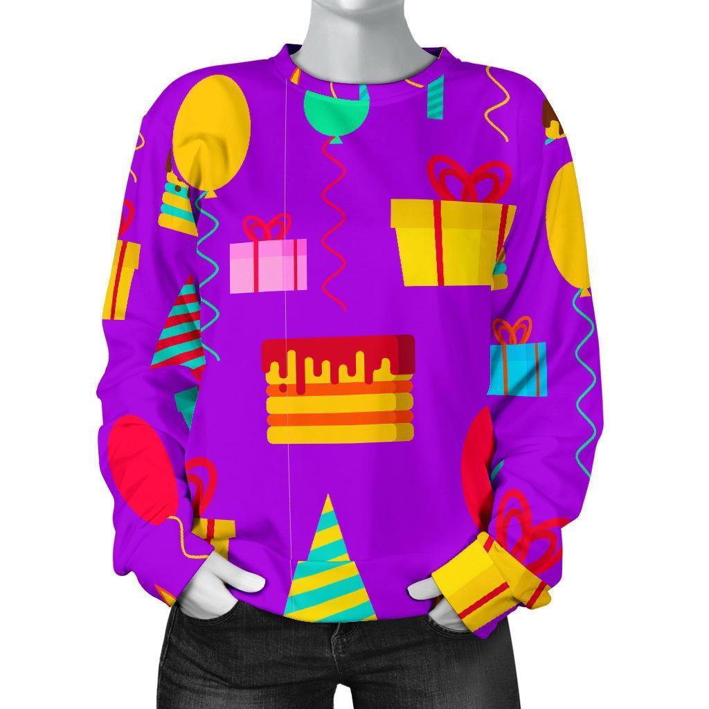 Birthday Pattern Print Women's Sweatshirt-grizzshop