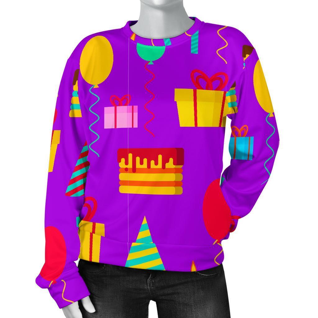 Birthday Pattern Print Women's Sweatshirt-grizzshop
