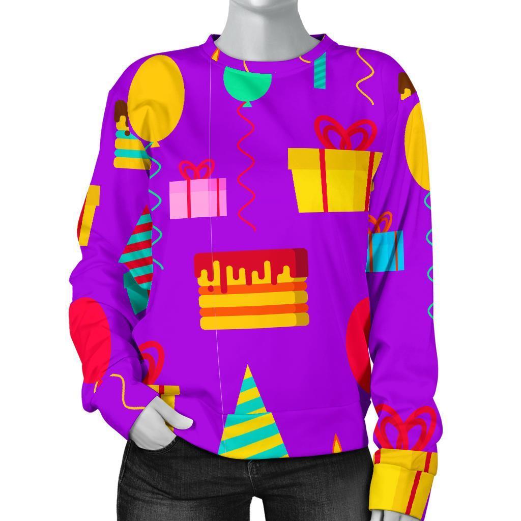Birthday Pattern Print Women's Sweatshirt-grizzshop