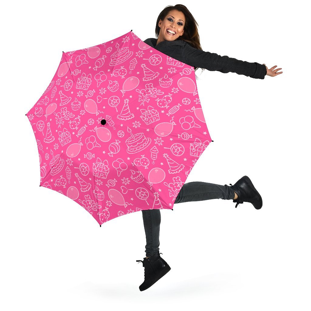 Birthday Print Pattern Automatic Foldable Umbrella-grizzshop