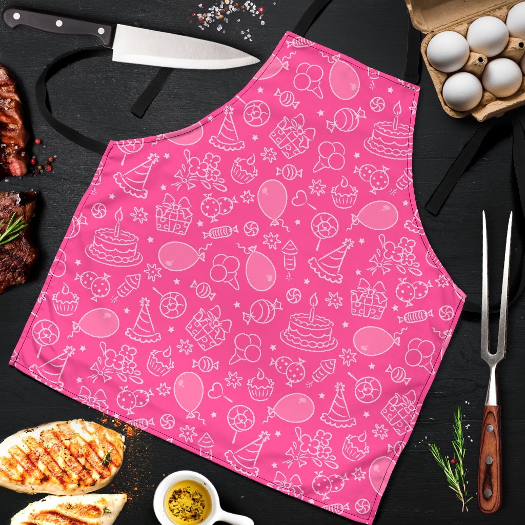 Birthday Print Pattern Men's Apron-grizzshop