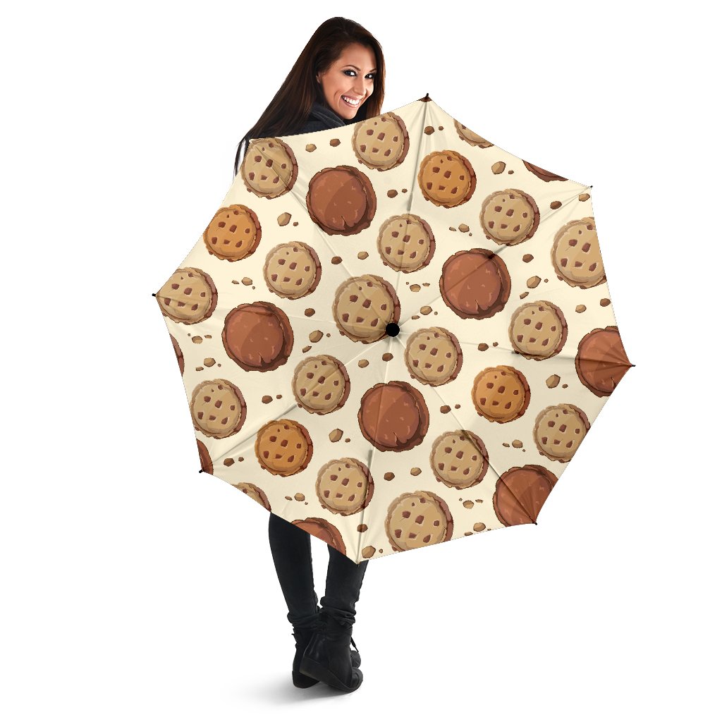 Biscuit Cookie Pattern Print Automatic Foldable Umbrella-grizzshop