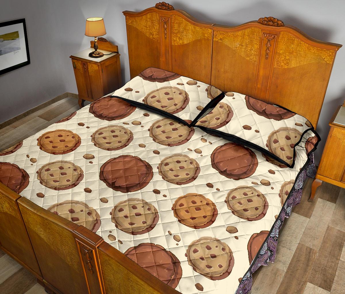 Biscuit Cookie Pattern Print Bed Set Quilt-grizzshop
