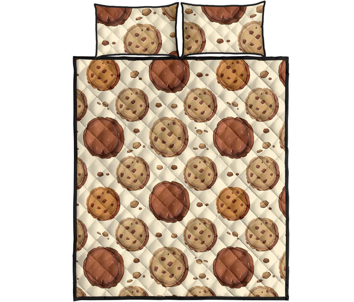 Biscuit Cookie Pattern Print Bed Set Quilt-grizzshop