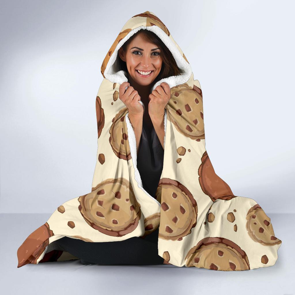 Biscuit Cookie Pattern Print Hooded Blanket-grizzshop