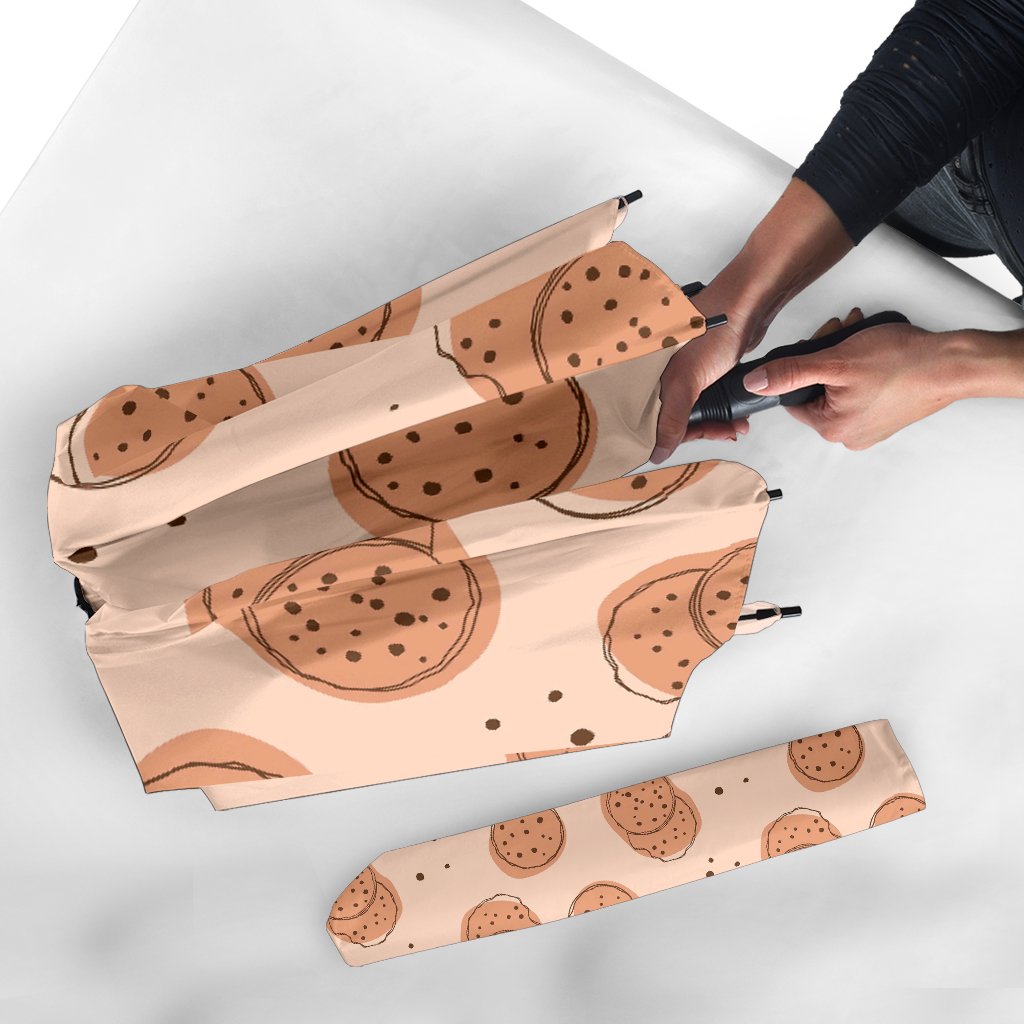 Biscuit Cookie Print Pattern Automatic Foldable Umbrella-grizzshop