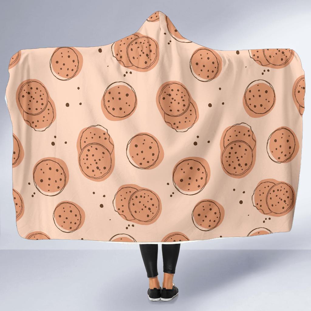 Biscuit Cookie Print Pattern Hooded Blanket-grizzshop
